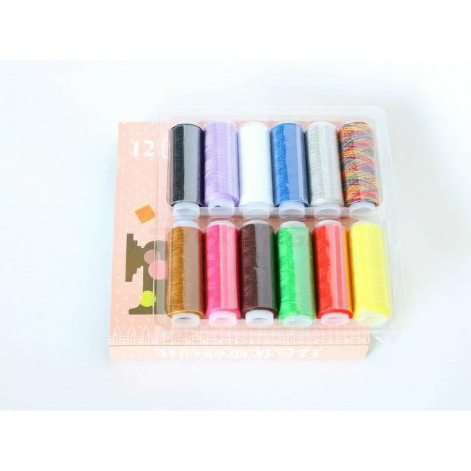 Bộ 12 Cuộn Chỉ May Nhiều Màu Sắc | BigBuy360 - bigbuy360.vn