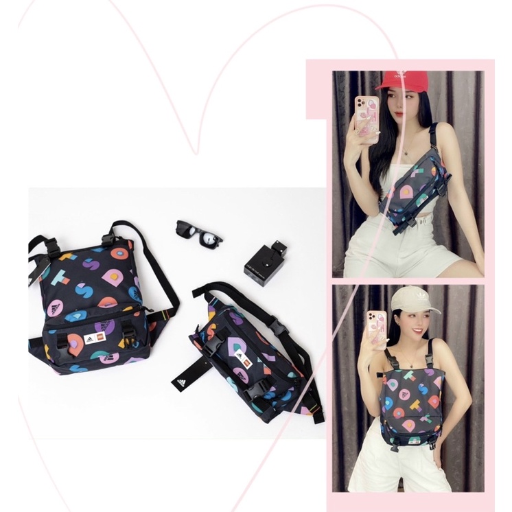 TNS - Balo mini biến hoá túi bao tử đa năng 2in1 phong cách thể thao Adidiaz lego dots graphic convertible bag