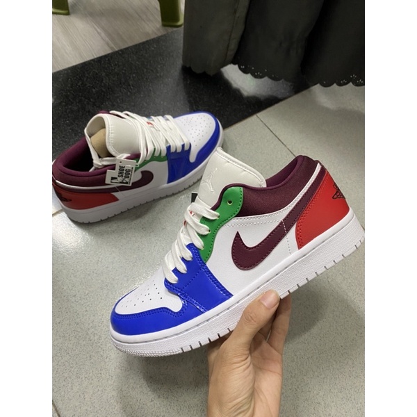 [Bao check chính hãng trọn đời]Giày Jordan 1s cổ thấp nhiều màu White Multi Color mã db5455-100