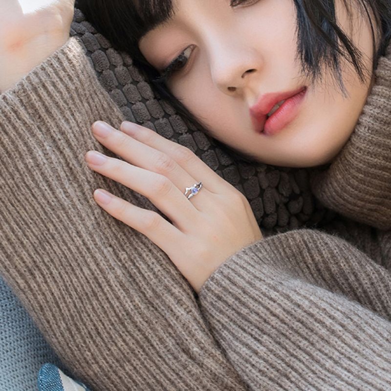 Bộ 2 Nhẫn Cặp Đính Đá Mặt Trăng Và Kỵ Sĩ Công Chúa Có Thể Điều Chỉnh