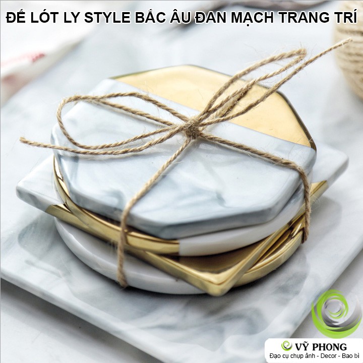 ĐẾ LÓT LY SỨ ĐÁ MARBLE CHỐNG TRƯỢT STYLE BẮC ÂU PHỤ KIỆN TRANG TRÍ CHỤP ẢNH SẢN PHẨM INS DDC-120