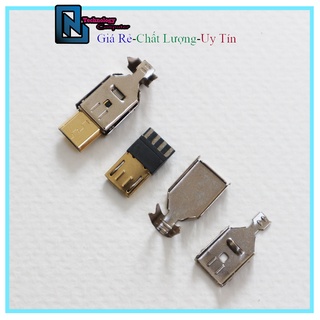 Đầu Micro USB Mạ Vàng 3 Mảnh 4 Pin Dùng Làm Dây Truyền Dữ Liệu Sạc Custom Dây Phím Cơ