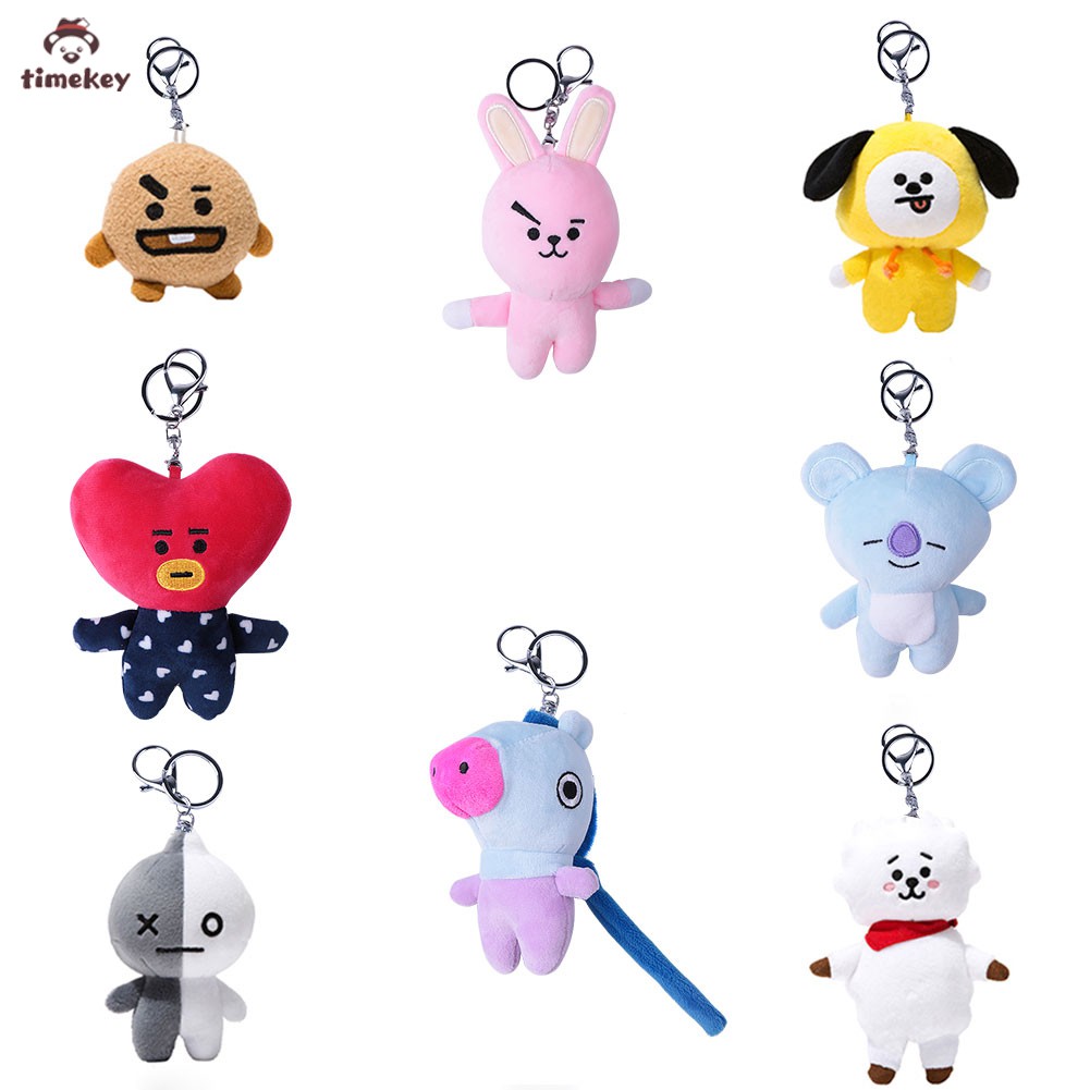 Móc khóa hình búp bê nhồi bông họa tiết nhóm nhạc BTS BT21
