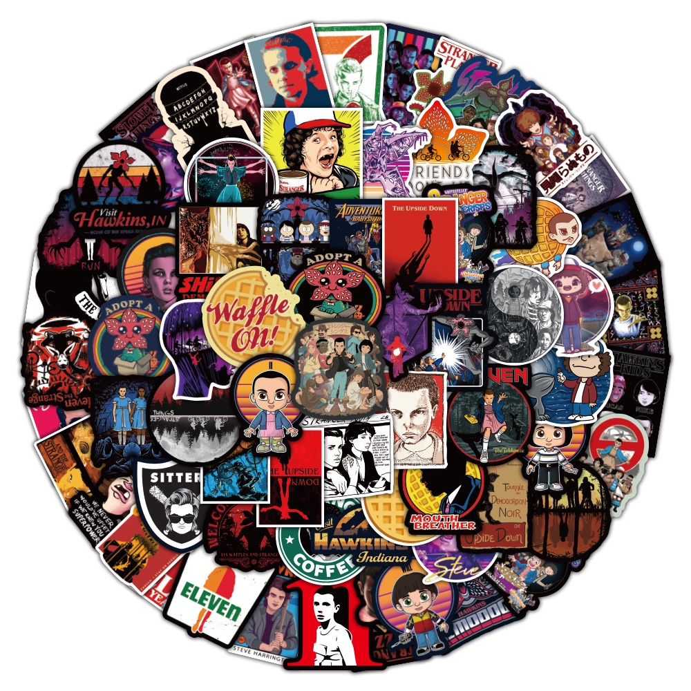 Set 200/150/100/50 Nhãn Dán Graffiti Stranger Things 4 TV Show Trang Trí Đa Năng