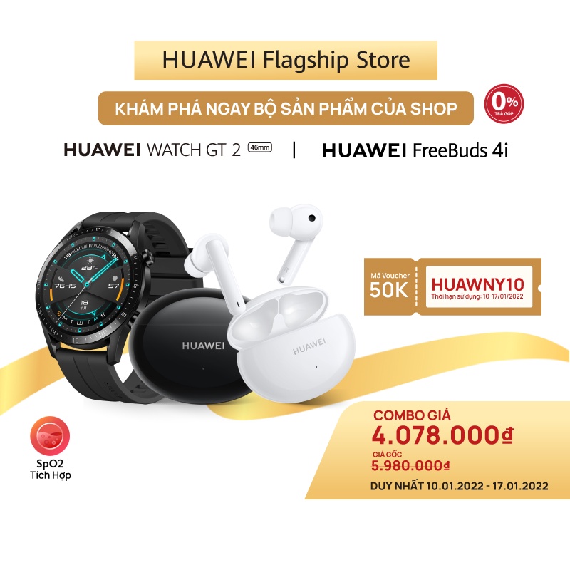 Bộ Sản Phẩm Huawei (Đồng Hồ Thông Minh Watch GT2 + Tai Nghe Không Dây Freebuds 4i)