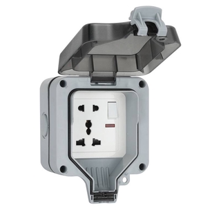 Ổ cắm không thấm nước ngoài trời IP66 Mở hộp chống nước năm lỗ Công nghiệp mưa Chèn