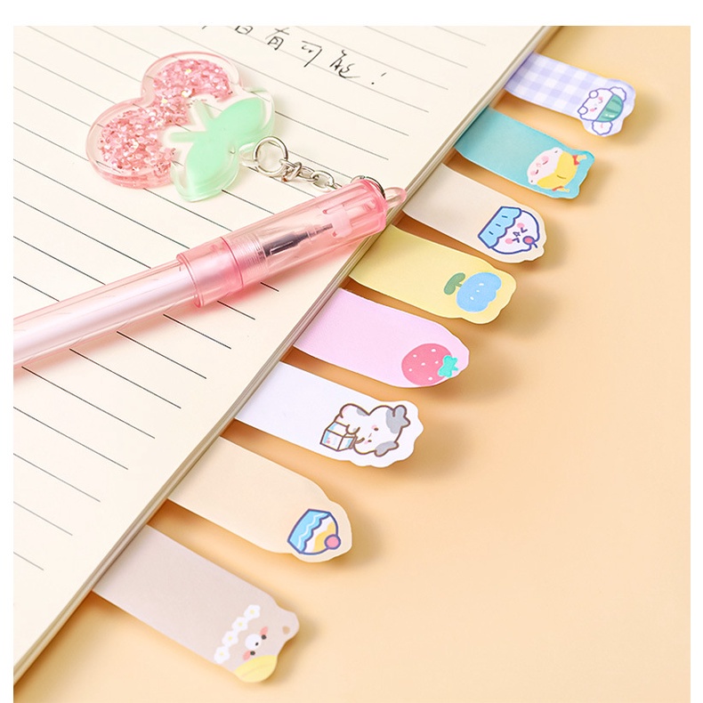 Set sticker ghi chú 8 hình Hoạt hình nhiều màu DecorMe giấy note hình đáng yêu