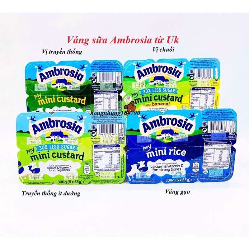 Váng Ambrosia lốc 6 hộp Date 2024