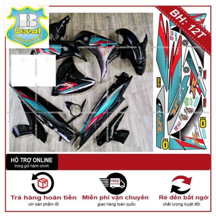 ( Quí khách vui lòng mang ra tiệm cho thợ dán ) Tem EX 2011 R XANH ĐEN [Bi Decal]