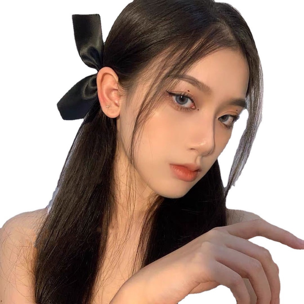 Bộ 2 Kẹp Tóc Nơ Bằng Satin Phong Cách Hàn Quốc Dễ Thương Dành Cho Bạn Gái