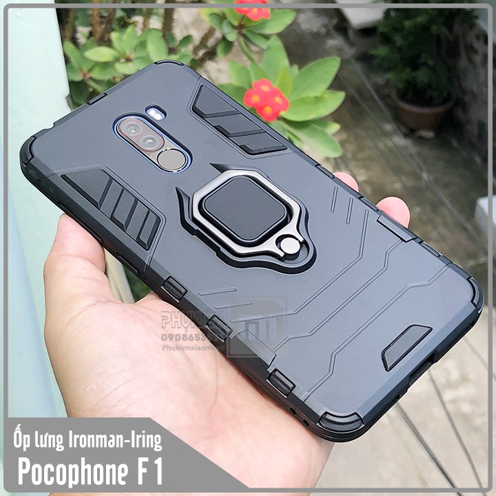 Ốp lưng Xiaomi Pocophone F1 iRON - MAN IRING Nhựa PC cứng viền dẻo chống sốc