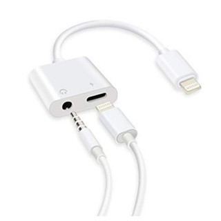 Jack cáp chuyển đổi lighting 2 trong 1 - tai nghe 3.5mm & đầu sạc cho iphone