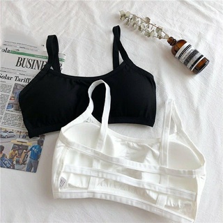 Áo bra cotton Thái 3 dây đệm mút mỏng có 3 màu đen da trắng T003 T004