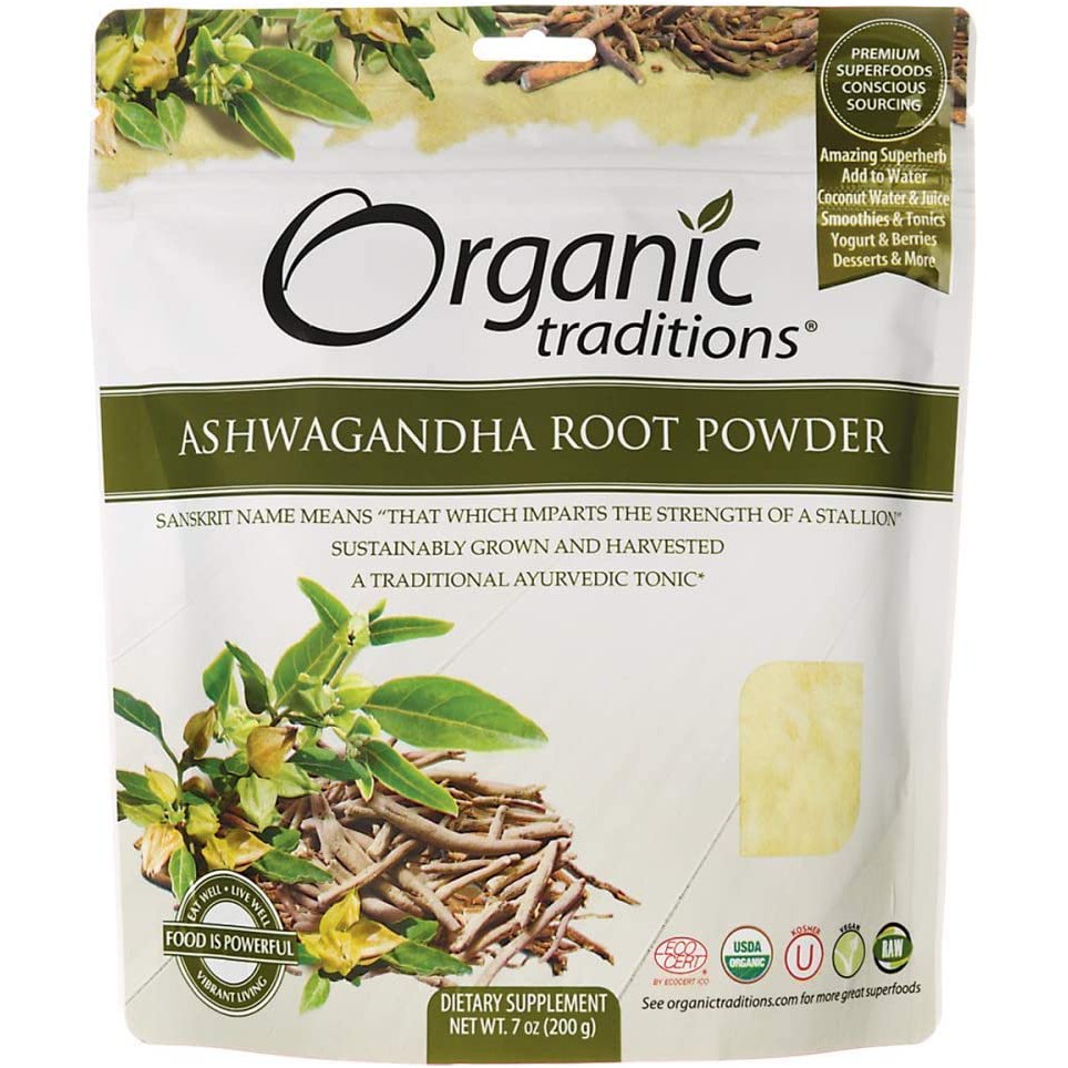 Bột nhân sâm Ấn Độ  (Ashwagandha) hữu cơ - Organic Traditions - 170g