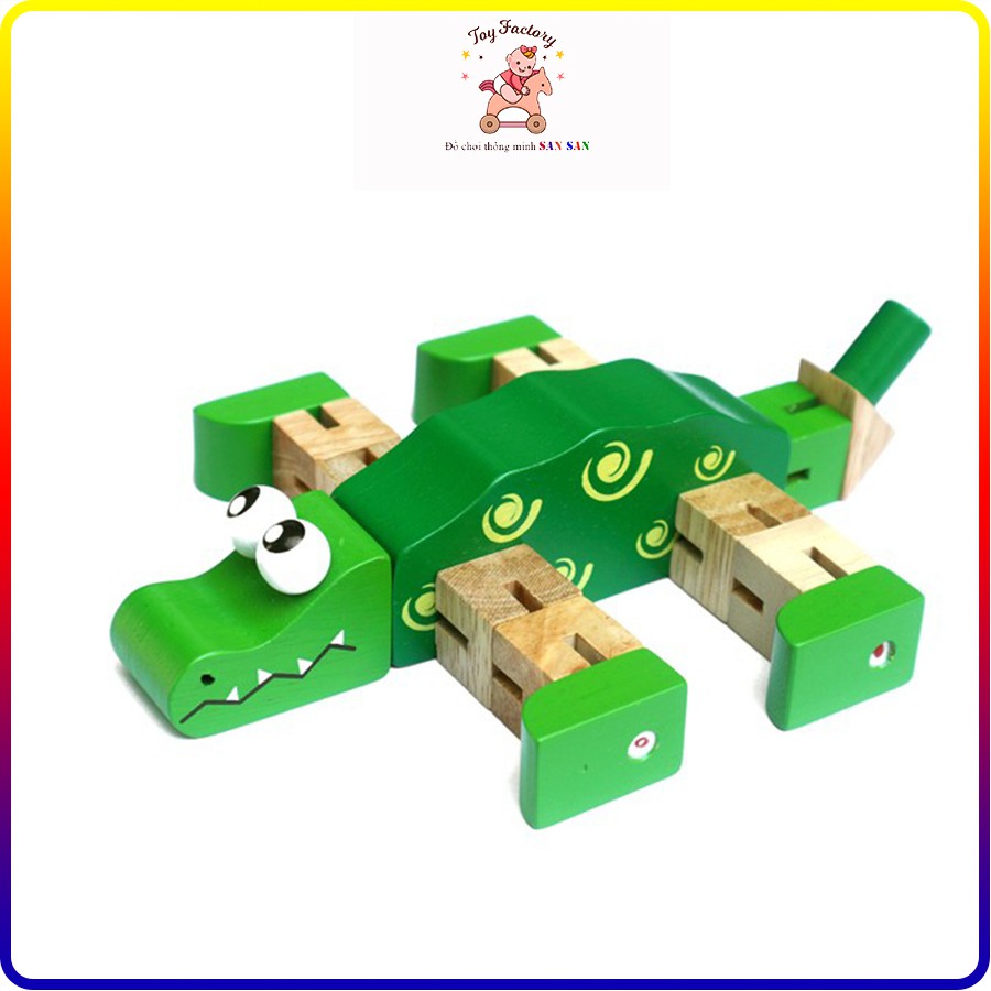 Cá sấu luồn thun - Đồ chơi gỗ Winwintoys