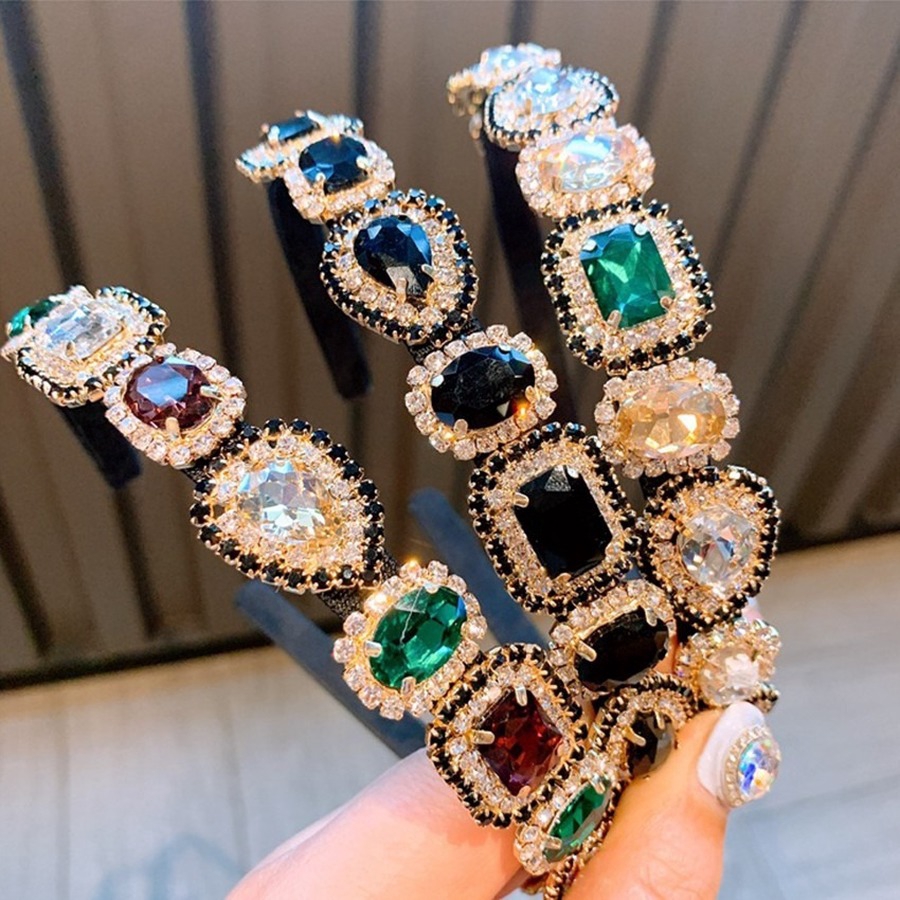 Băng Đô Cài Tóc Đính Đá Lấp Lánh Phong Cách Hàn Quốc Cho Nữ