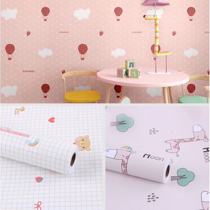 Combo 1Om Giấy Dán Tường Sắc Màu Khổ 45Cm Có Keo Sẵn