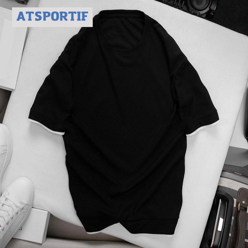 Áo Phông Nam Thể Thao Chất Cotton Tổ Ong 4 Màu Phối Viền Trẻ Trung