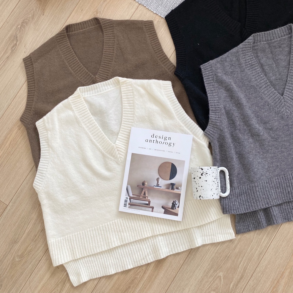 Áo gile len cổ V trơn _ A0241 | BigBuy360 - bigbuy360.vn