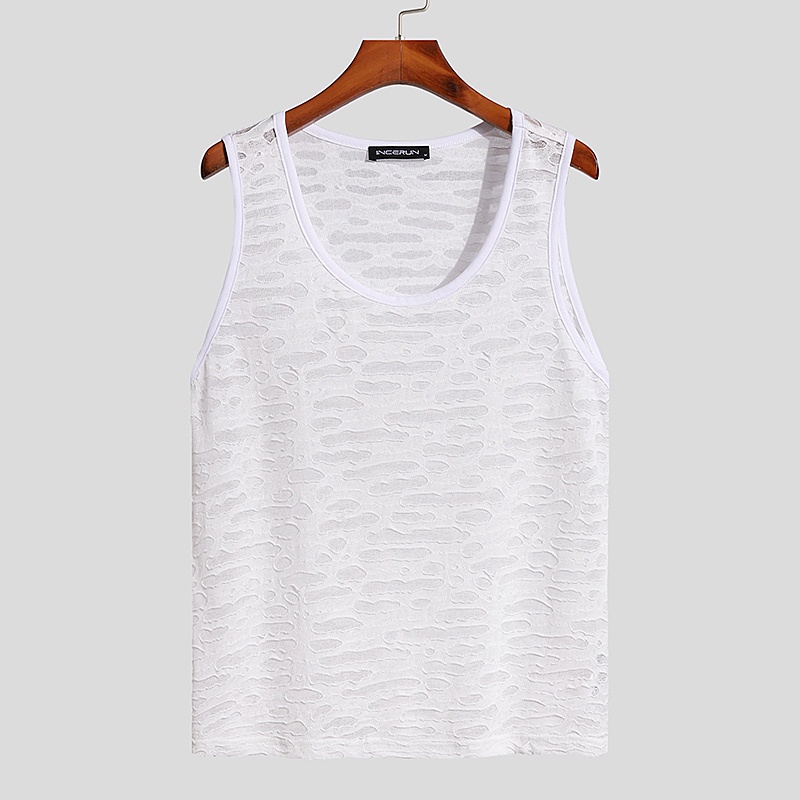 Áo ba lỗ INCERUN dạng lưới thời trang mùa hè cho nam