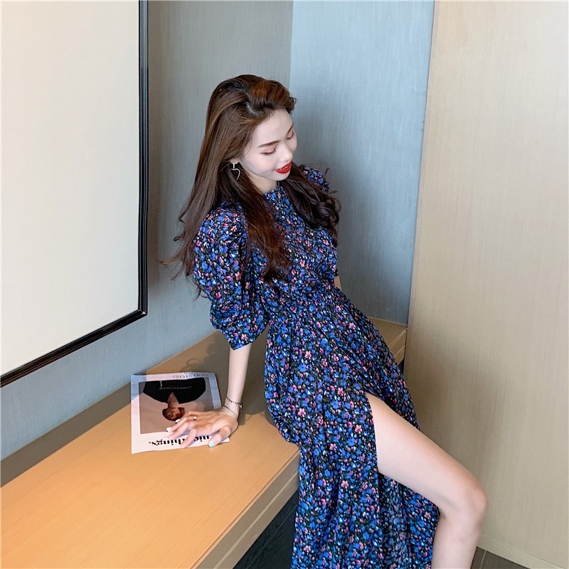 Đầm Dài Tay Ngắn Họa Tiết Hoa Thanh Lịch Thời Trang 2021 Cho Nữ | BigBuy360 - bigbuy360.vn
