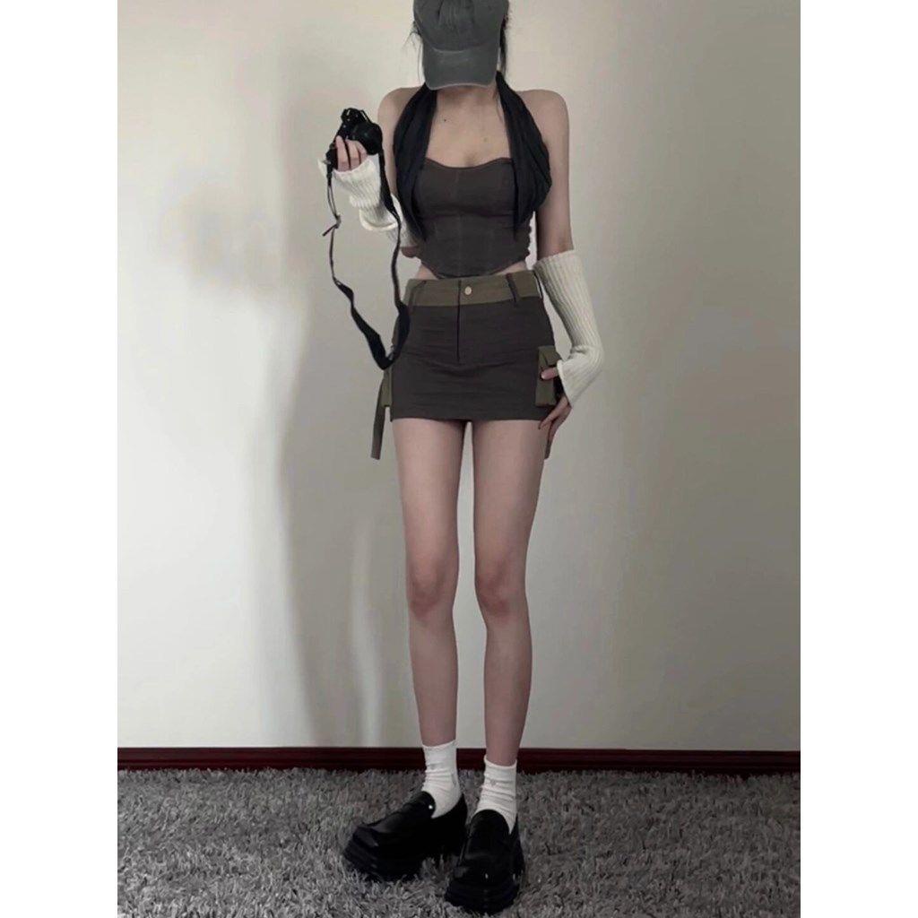 Niche Set Áo Không Tay Chéo Nhiều Cách Mặc Gợi Cảm Phong Cách Mới Mùa Hè Nóng Bỏng Cho Nữ