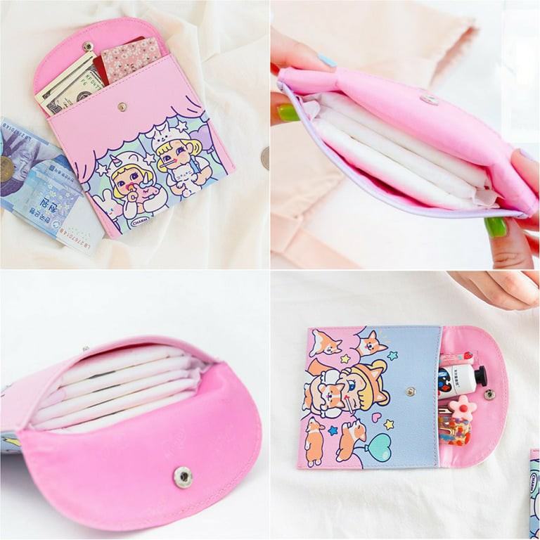 Ví vuông da PU đựng tampon kín đáo cho con gái Bentoy Milkjoy UFO Catcher Dream bunny pastel the grand pet shop corgi