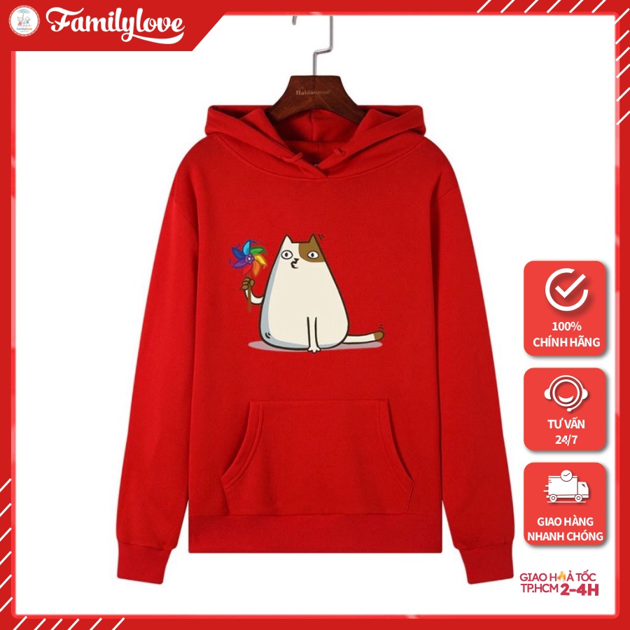 Áo Hoodie Nữ Form Rộng cotton Nỉ Da Cá (KÈM HÌNH THẬT CHẤT ÁO CÓ LOGO THƯƠNG HIỆU) hình Mèo Dễ Thương