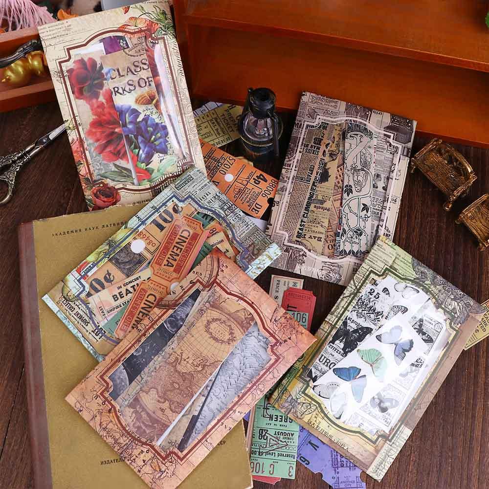 Bộ 40 Giấy Dán Ghi Chú Trang Trí Sổ Tay / Nhật Ký Kiểu Retro DIY