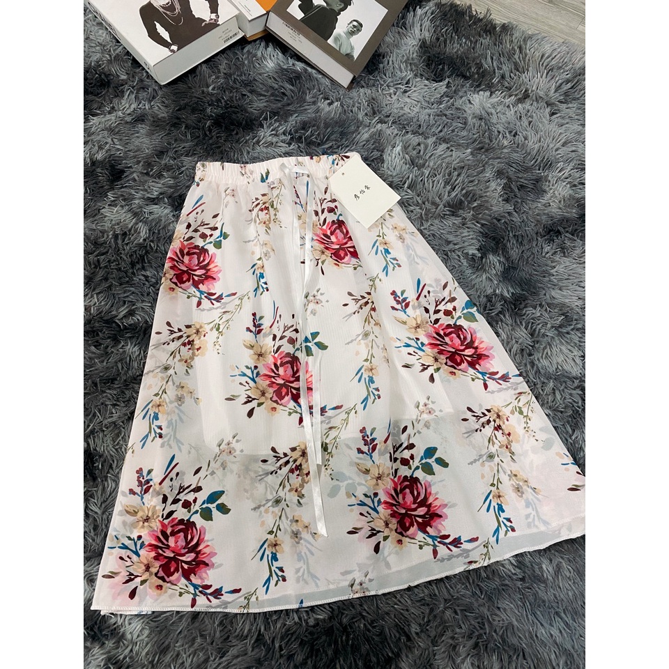 Chân Váy Vintage Nữ  Váy Voan Nữ Dáng Dài midi 2 Lớp Siêu Xinh freesize 52~62kg hàng xuất dư cao cấp mặc đi chơi dạo phố