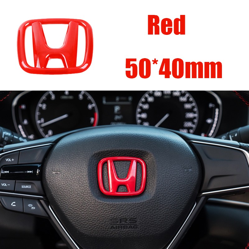 1 Huy Hiệu Nhựa Abs 40mm X 50mm Gắn Vô Lăng Xe Hơi Honda Hr-V Fit Accord Civic