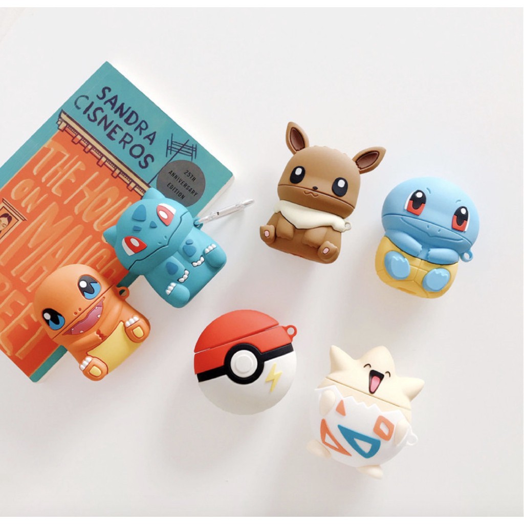Vỏ bảo vệ hộp đựng tai nghe Bluetooth không dây Airpods I12 I11 I7 hình Pikachu Eevee