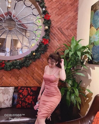 Đầm Phi 2 Dây Nhún Body