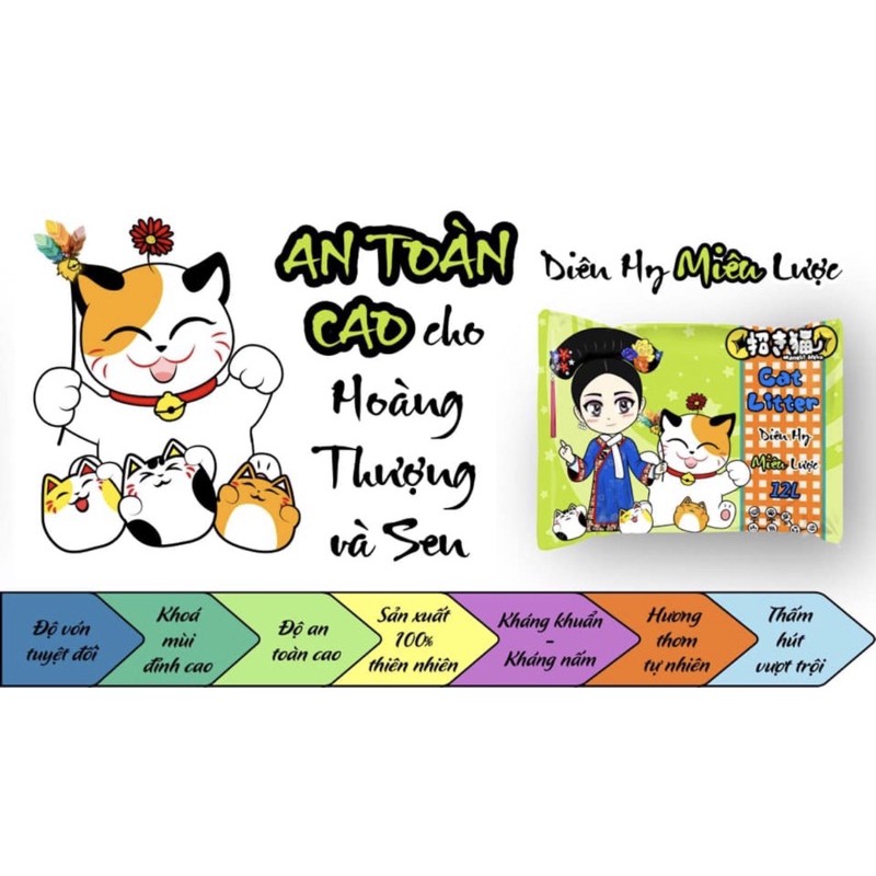 Cát vệ sinh [ NEKO 12L ] cho mèo Công nghệ khử mùi siêu thơm -  Chăm sóc sức khỏe thú cưng Gogi Meow Mart