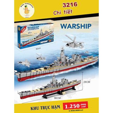 BỘ GHÉP HÌNH TÀU USS Missouri 3216 CHI TIẾT - Tàu sân bay 2165 Chi tiết