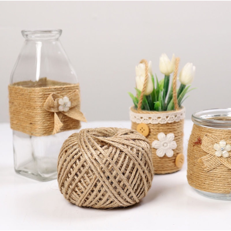 Cuộn Dây Thừng 50M Bằng Sợi Đay Tự Nhiên Dùng Làm Đồ Thủ Công DIY
