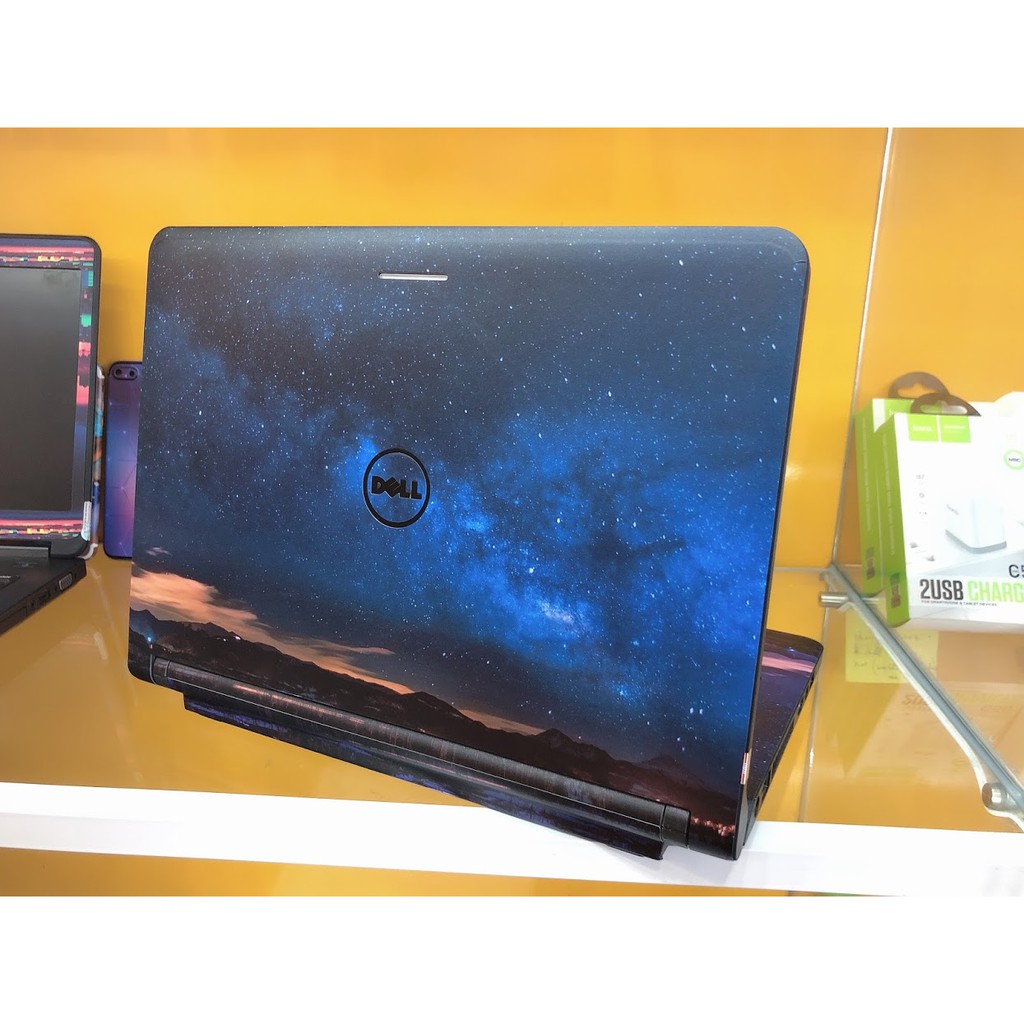 Skin dán Laptop Dell màu Chrome đen mịn