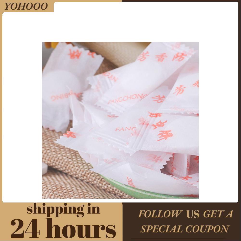 Yohooo Insect Moth Ball Deodorization Naphthalene Anti-Mold Balls 50Pcs Cotton Cloth Mildew Proof for Drawer Wardrobe Bookcase Shoes Cabinet