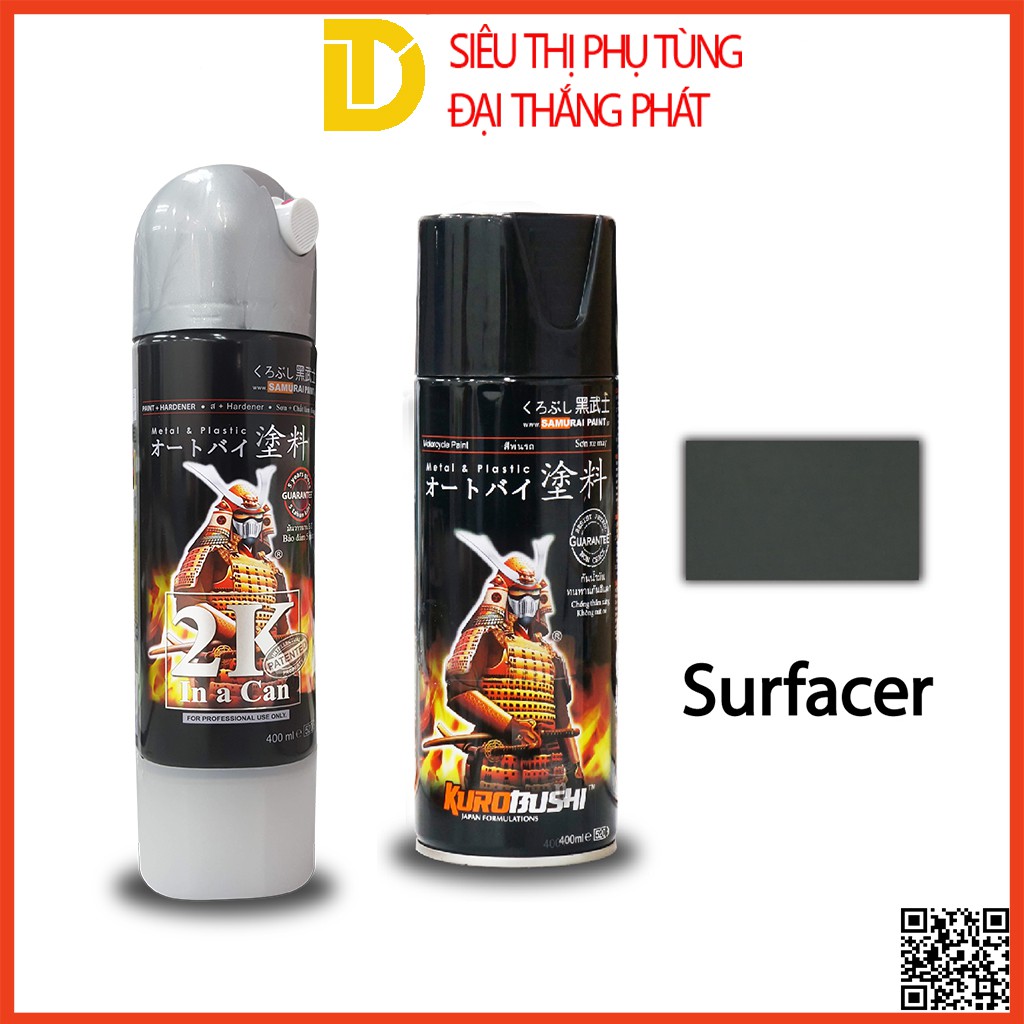 Sơn Samurai SƠN LÓT UCH210* (MÀU XÁM), 2K04 Lót Epoxy, KPP*** - SƠN LÓT NHỰA sơn xịt xe máy