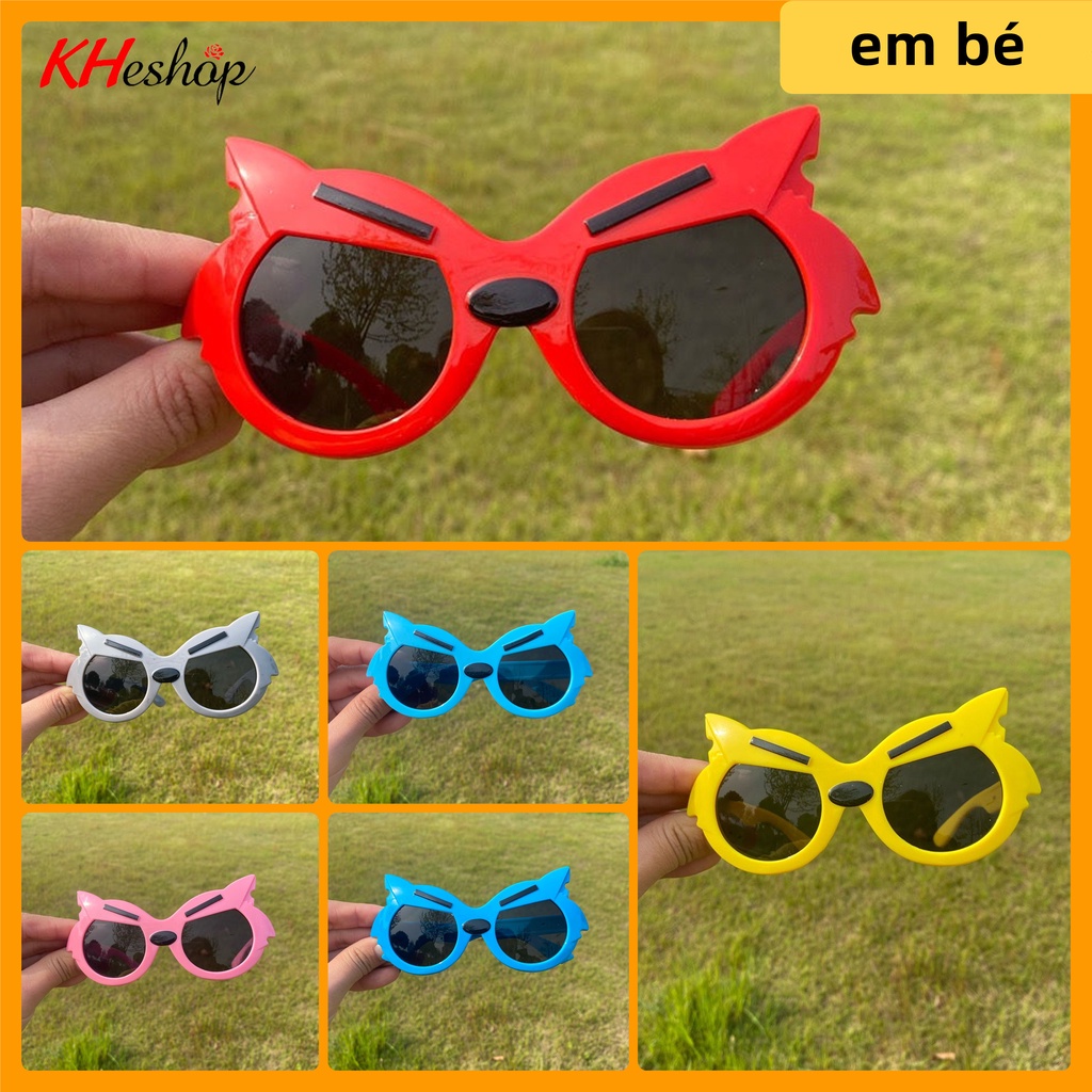 Kính thời trang siêu nhân hoạt hình mèo cho bé, kính mắt chống nắng, chống bụi 6 màu dễ thương, mã Y1591