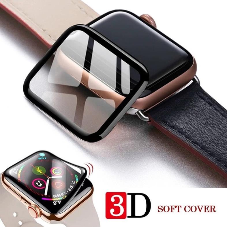 Miếng dán kính cường lực trong suốt 3d cho đồng hồ Apple Watch 38mm 42mm 40mm 44mm se 6 5 4 3 2 1