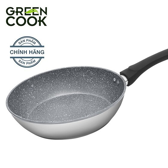 Chảo sâu đáy từ vân đá chống dính Green Cook GCP02-28IH - 28 Cm