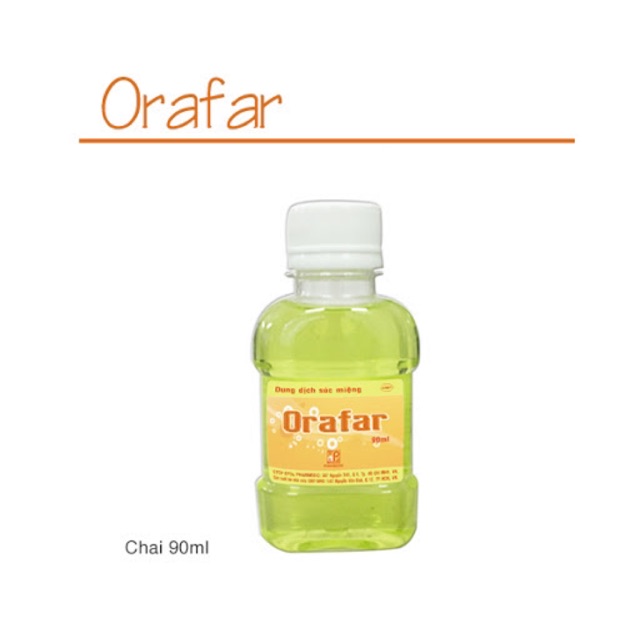 Dung dịch nước súc miệng Orafar 90ml (PHARMEDIC) - Sát trùng răng miệng, họng, sưng nướu, khử mùi hôi miệng