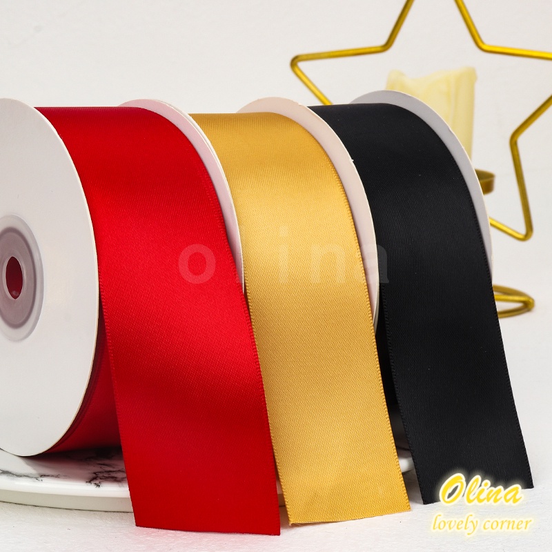 Cuộn Dây Ruy Băng Hai Mặt Rộng 38mm Dài 18.2M Dùng Trang Trí Tiệc Cưới