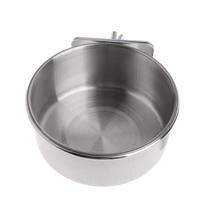 Bát Đựng Thức Ăn Nước Uống Có Móc Treo Lồng Cho Thú Cưng Bằng Thép Không Gỉ