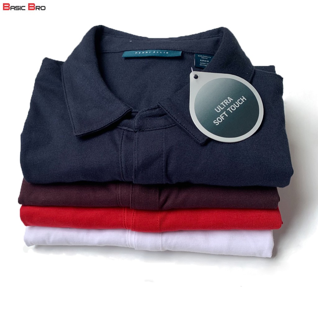 Áo Polo nam ☘FREESHIP☘ Áo thun Perry Ellis trơn ngắn tay có cổ vải cotton co giãn chính hãng xuất xịn | BigBuy360 - bigbuy360.vn