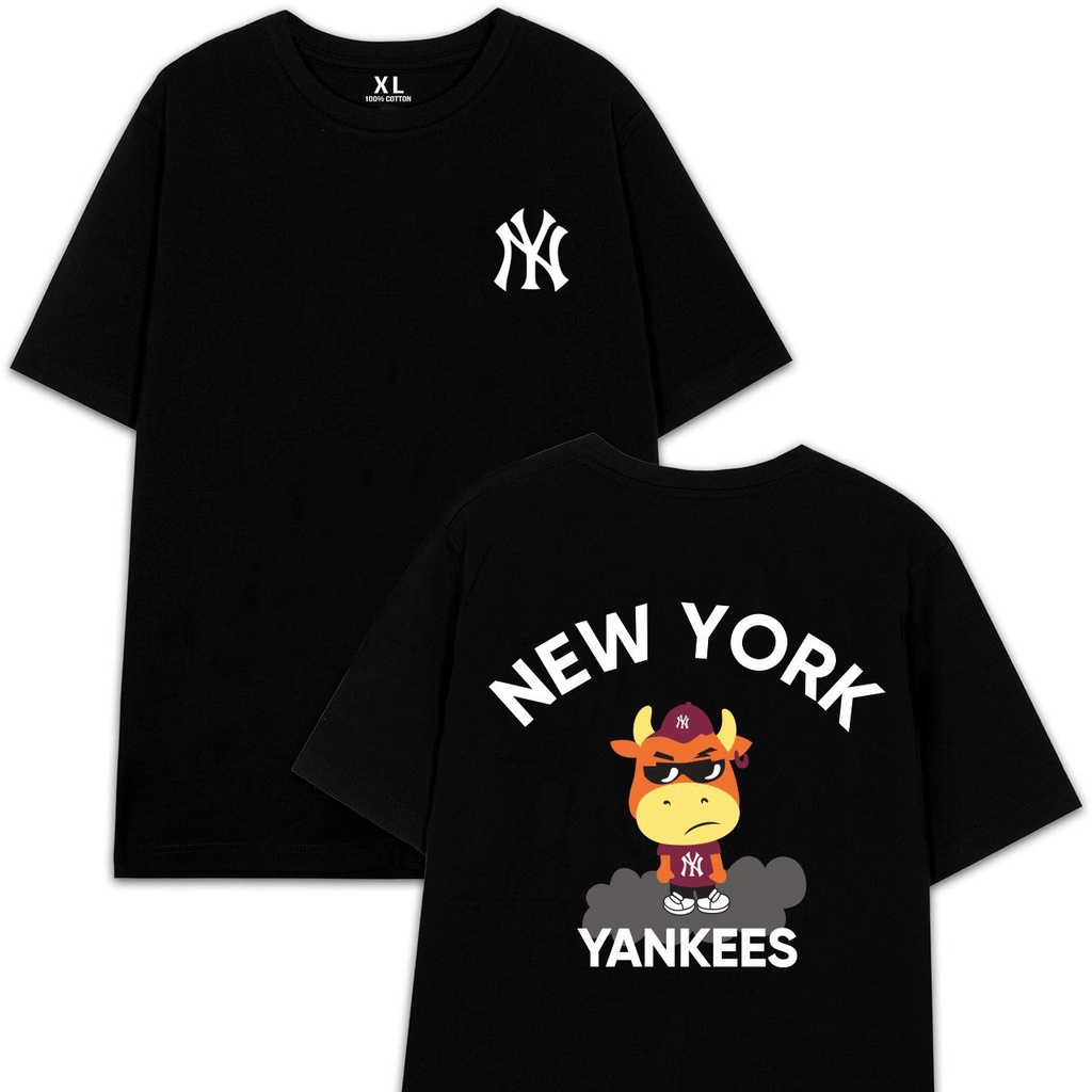 Tổng hợp Mẫu Áo thun NY MLB forrm rộng hình in siêu đẹp, Áo Phông Unisex Nam Nữ
