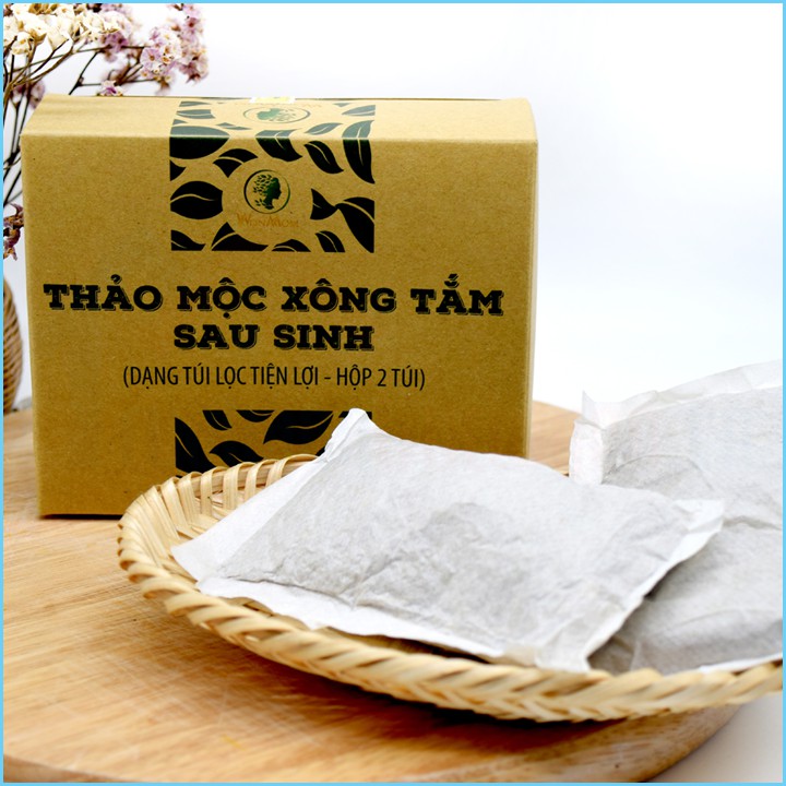 [ CHĂM SÓC TOÀN THÂN SAU SINH ] Hộp 2 Túi Thảo Dược Xông Tắm Sau Sinh Wonmom Thải Độc Khử Mùi Cơ Thể Cho Mẹ Sau Sinh