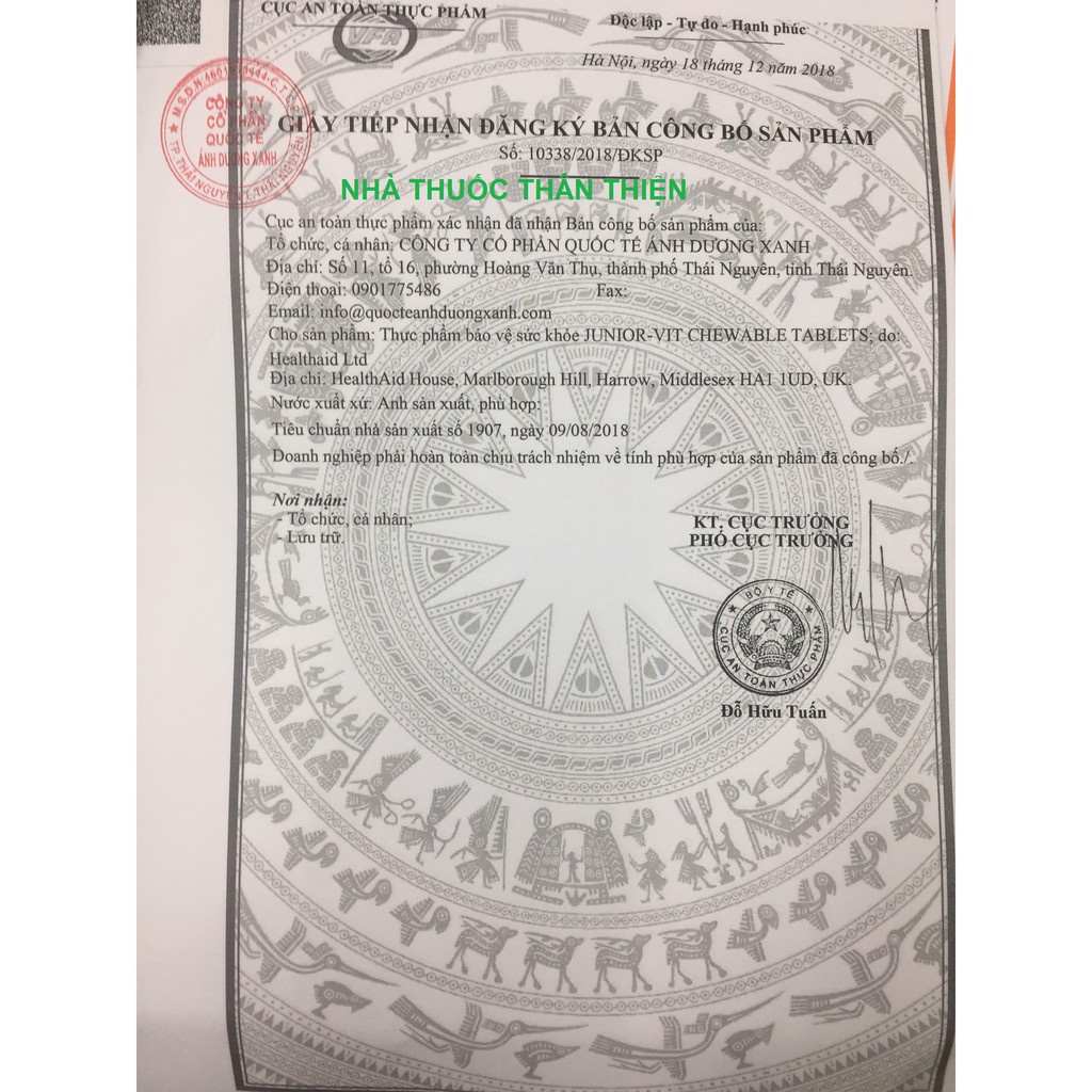 Healthaid Junior-vit – Bổ sung vitamin khoáng chất giúp tăng sức đề kháng, phát triển chiều cao cho bé (lọ 30 viên)