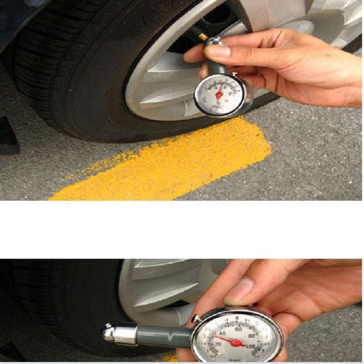 Đồng hồ đo áp suất lốp xe bánh xe hơi xe ô tô xe máy số đo chính xác full box